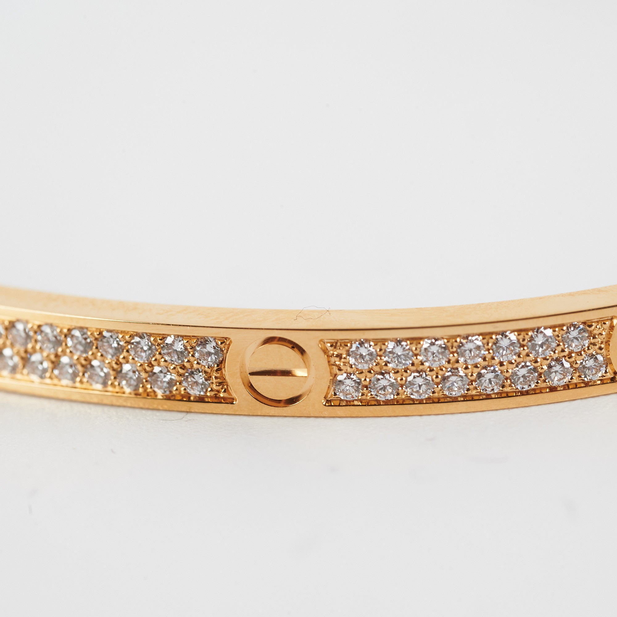 Louis Vuitton Empreinte Bangle, Yellow Gold and Pave Diamonds Gold. Size M