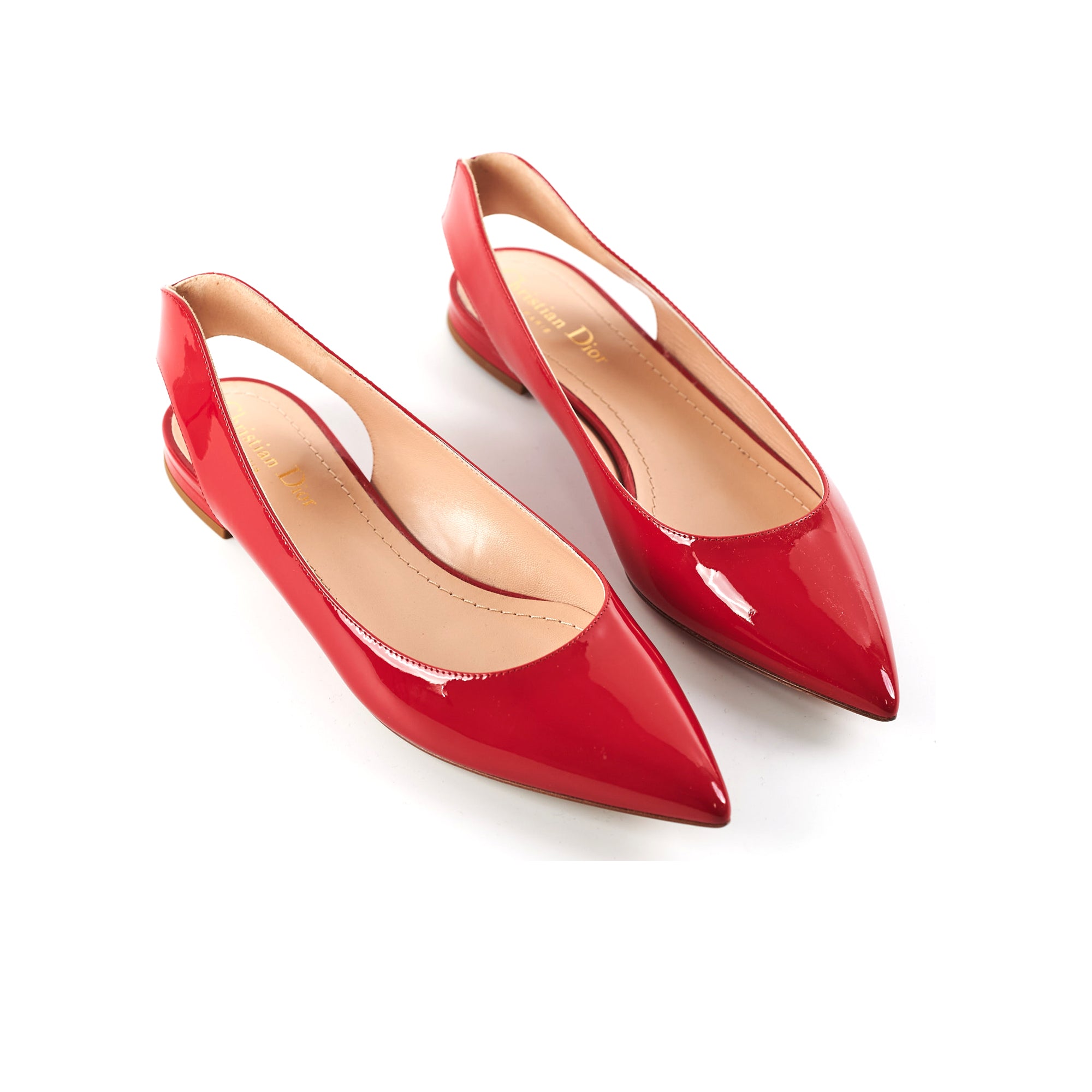 Dreamy rose patent leather ballet flats Louis Vuitton Red size 38 EU in  Patent leather - 34338087