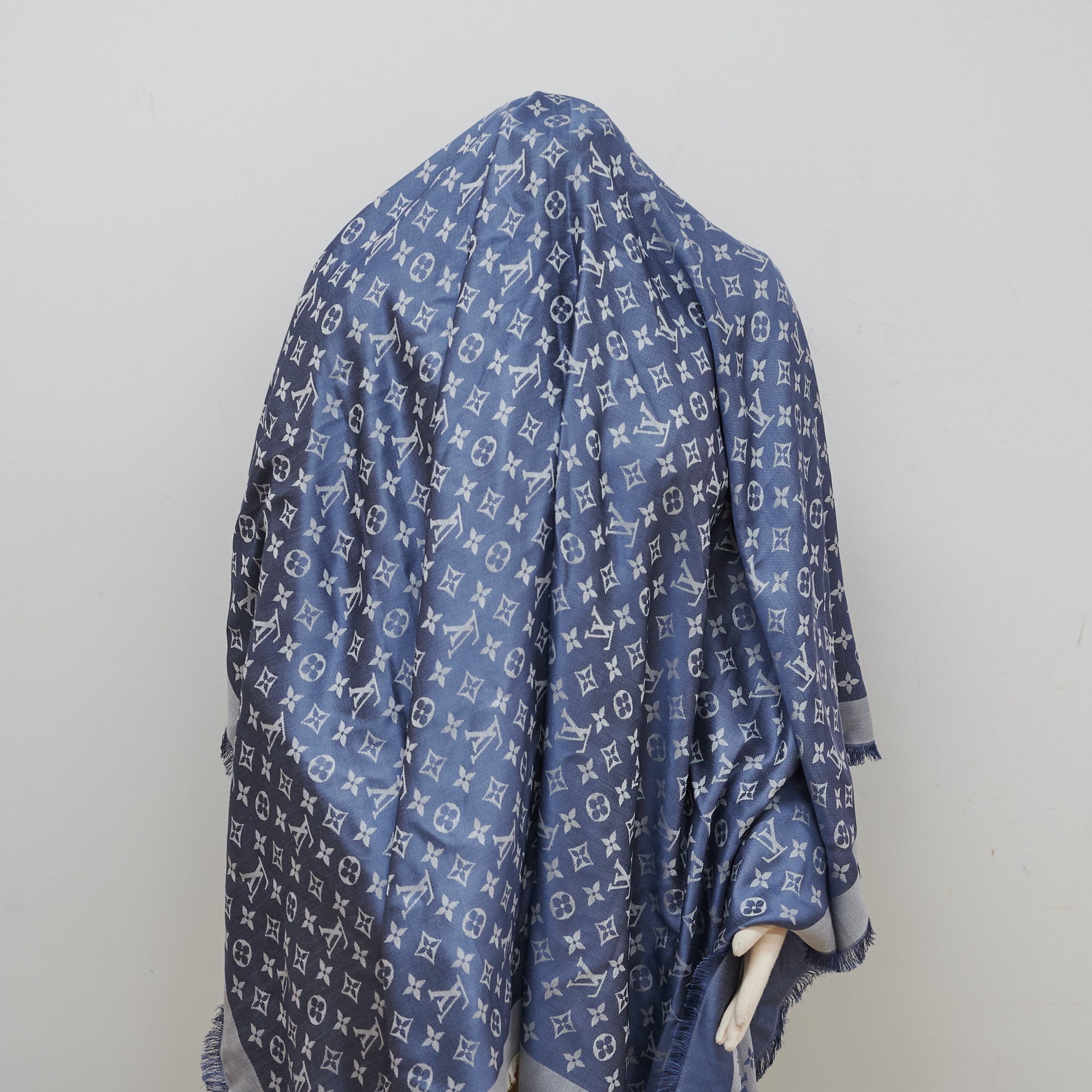 Louis Vuitton Shine Monogram Shawl Blue Nuit - THE PURSE AFFAIR