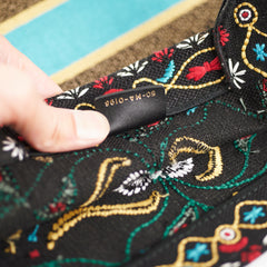 Christian Dior Large Black Multicolour Embroidery Book Tote