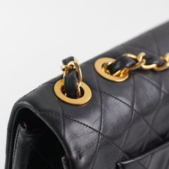 Chanel Vintage Maxi Jumbo Black 24K Gold