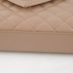 Saint Laurent Envelope Quilted Beige Bag