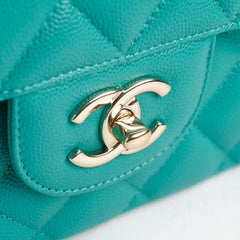 Chanel Jumbo Classic Flap Caviar Turquoise - Sereis 23