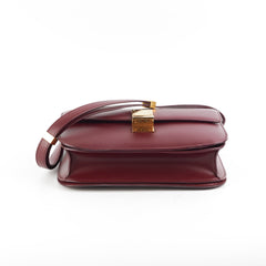 Celine Medium Box Burgundy Crossbody Bag