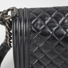 Chanel Quilted Old Medium Boy Black