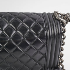 Chanel Quilted Old Medium Boy Black