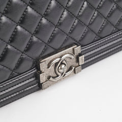 Chanel Quilted Old Medium Boy Black