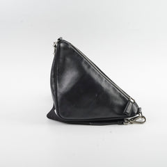 Prada Triangle Lambskin Crossbody Bag Black