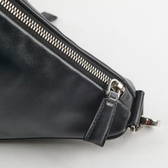 Prada Triangle Lambskin Crossbody Bag Black