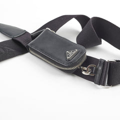 Prada Triangle Lambskin Crossbody Bag Black