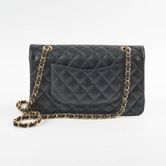 Chanel Medium/Large Double Classic Flap Caviar Black 31 Series