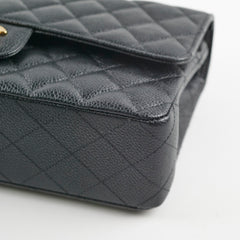 Chanel Medium/Large Double Classic Flap Caviar Black 31 Series