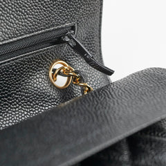 Chanel Medium/Large Double Classic Flap Caviar Black 31 Series