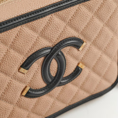 Chanel Filigree Beige Black Caviar Medium Vanity