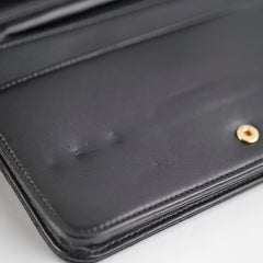 Chanel Flap Wallet On Chain Lambskin Black Crossbody Bag