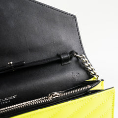 Saint Laurent Wallet On Chain Neon Yellow