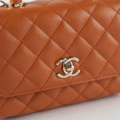 Chanel Mini Coco Handle Caviar Caramel