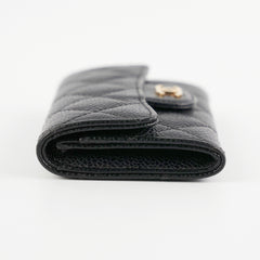 Chanel Caviar Flap Card Holder Black