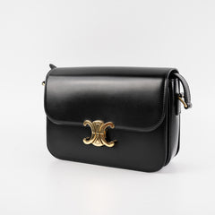 Celine Triomphe Medium Black Crossbody Bag