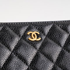 Chanel Quilted Caviar Clutch Pouch Black