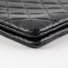 Chanel Quilted Caviar Clutch Pouch Black