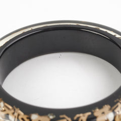 Louis Vuitton Thick Black/Gold Bangle Size M/L