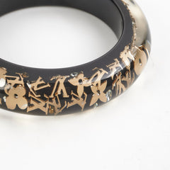 Louis Vuitton Thick Black/Gold Bangle Size M/L