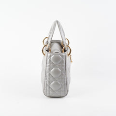 Christian Dior Lady Dior Mini Lambskin Grey