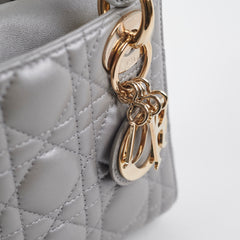 Christian Dior Lady Dior Mini Lambskin Grey