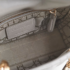 Christian Dior Lady Dior Mini Lambskin Grey