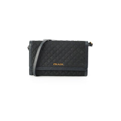 Prada Quilted Nylon Wallet On Chain WOC Black