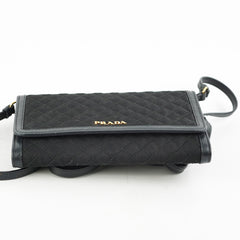 Prada Quilted Nylon Wallet On Chain WOC Black