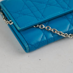 Christian Dior Blue Lambskin Wallet