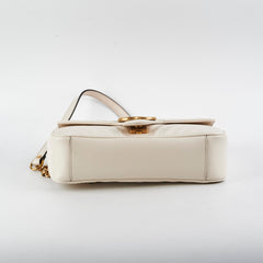 Gucci Marmont Small Matelasse White Shoulder Bag