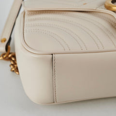 Gucci Marmont Small Matelasse White Shoulder Bag