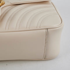 Gucci Marmont Small Matelasse White Shoulder Bag