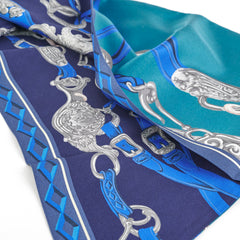 Hermes Silk Maxi Twilly Scarf Blue/Green