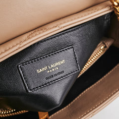 Saint Laurent Lou Small Beige Shoulder Bag