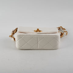 Chanel Seasonal Calfskin Shoulder Bag White