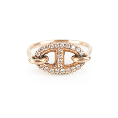 Hermes Farandole Ring Size 51 Rose Gold with Diamonds