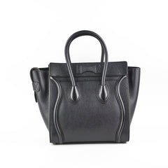 Celine Micro Luggage Pebbled Leather Black