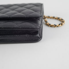 Chanel Caviar Wallet On Chain Woc Black