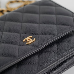 Chanel Caviar Wallet On Chain Woc Black