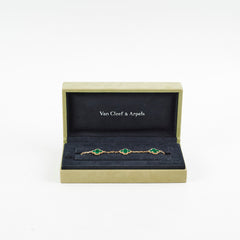 Van Cleef and Arpels 5 Motif Malachite Bracelet