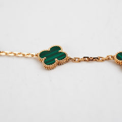 Van Cleef and Arpels 5 Motif Malachite Bracelet