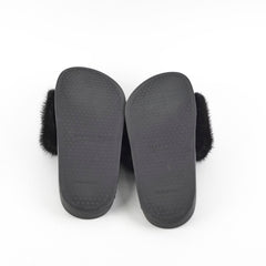 Givenchy Black Fur Slides Size 36