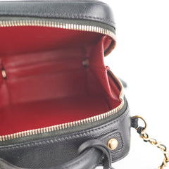 Chanel Caviar CC Filigree Vertical Vanity Case Bag Black