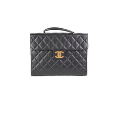 Chanel Vintage Caviar Briefcase Black