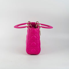 Christian Dior Small Lady Dior Neon Pink