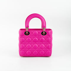 Christian Dior Small Lady Dior Neon Pink